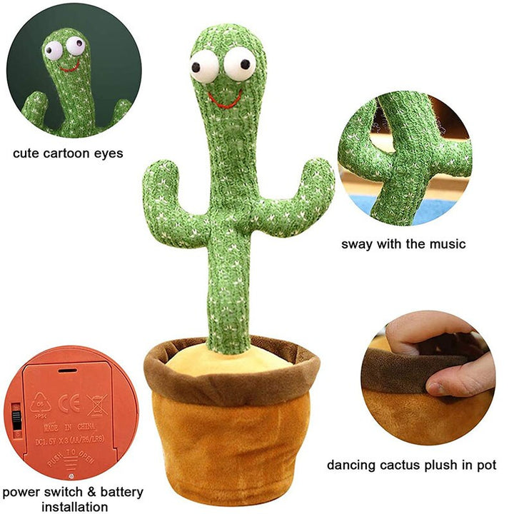 Cactus Dansant Plush Toy Singing 60 English Songs Electronic Shake Soft Plush Doll